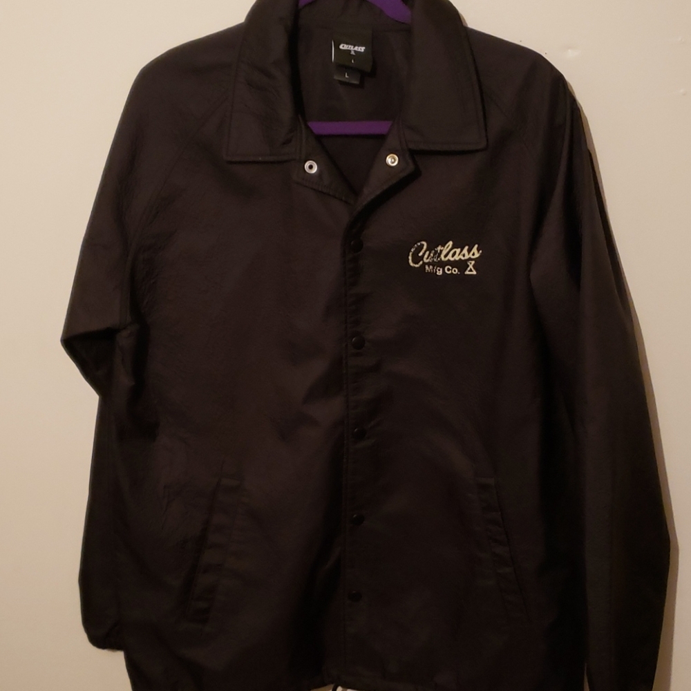 Cutlass track faux leather jacket
